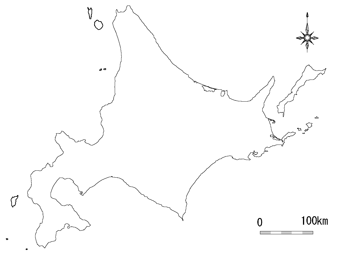 北海道白地図280 210pixel