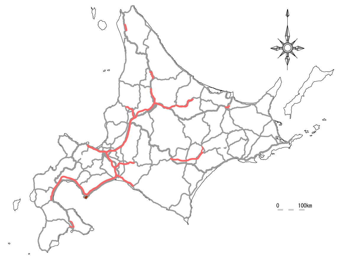 北海道主要道路図280 210pixel